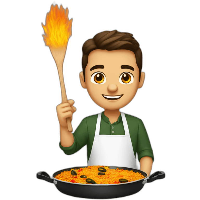 a valencian cooking a paella emoji