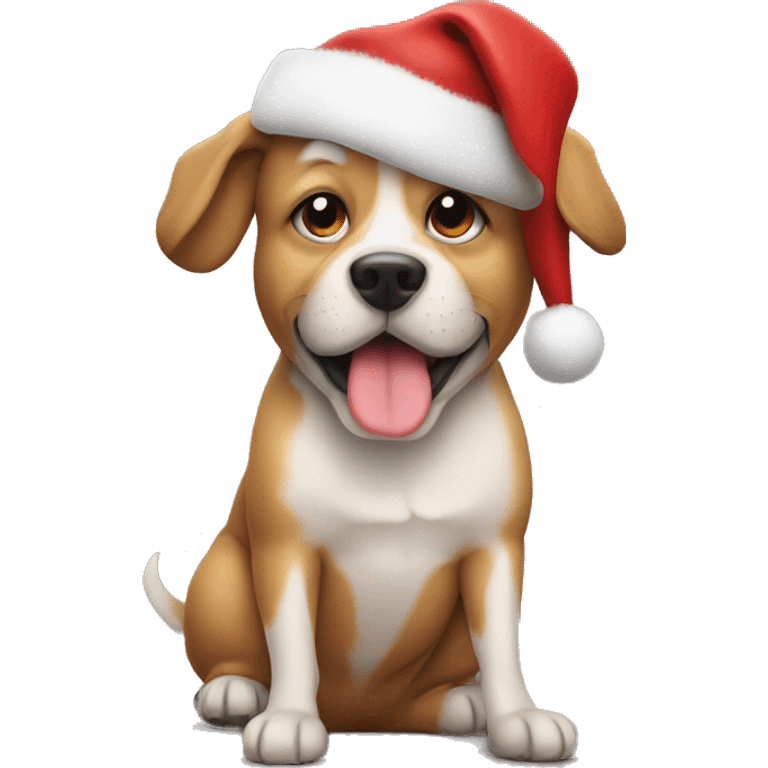 Dog with christmas hat emoji