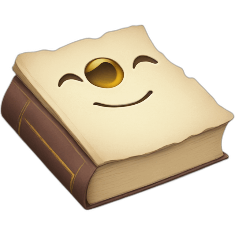 Book with smiling face emoji