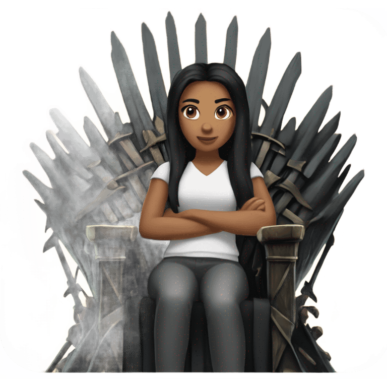 girl with black hair on the iron throne emoji