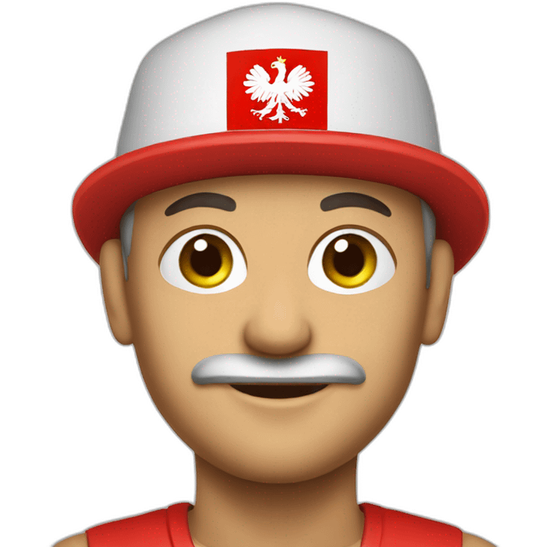 man with polish flag emoji