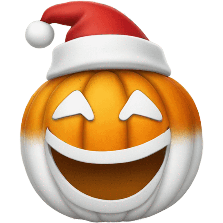 pumkin with christmas hat emoji