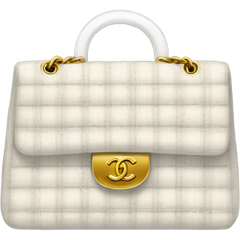 Tweed white chanel bag  emoji