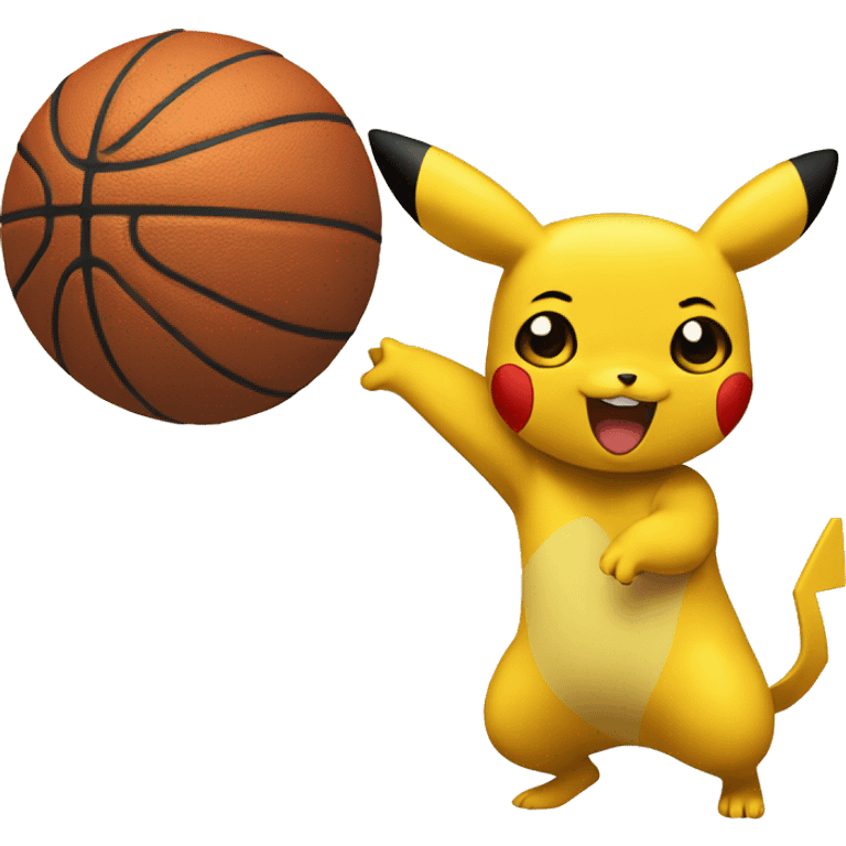 pickachu as a baskettball player emoji