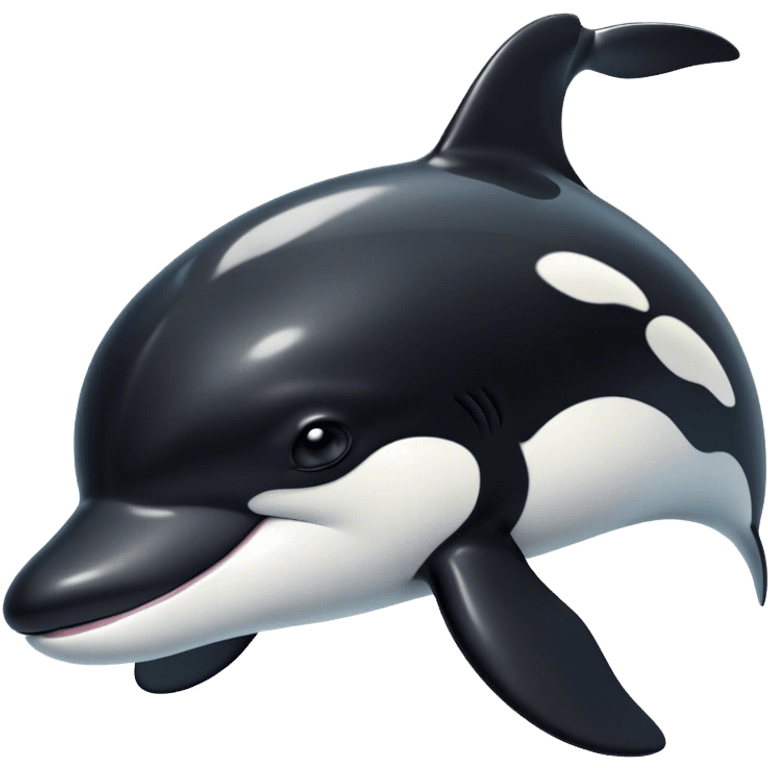 Cinematic Noble orca Portrait Emoji, Poised and majestic, with a sleek, streamlined black-and-white body, piercing intelligent eyes, and a powerful, commanding presence, Simplified yet sharp and sophisticated features, highly detailed, glowing with a soft oceanic radiance, high shine, intelligent and formidable, stylized with an air of deep-sea dominance, focused and alert, soft glowing outline, capturing the essence of an apex predator that appears ready to surge out of the waves with effortless authority! emoji