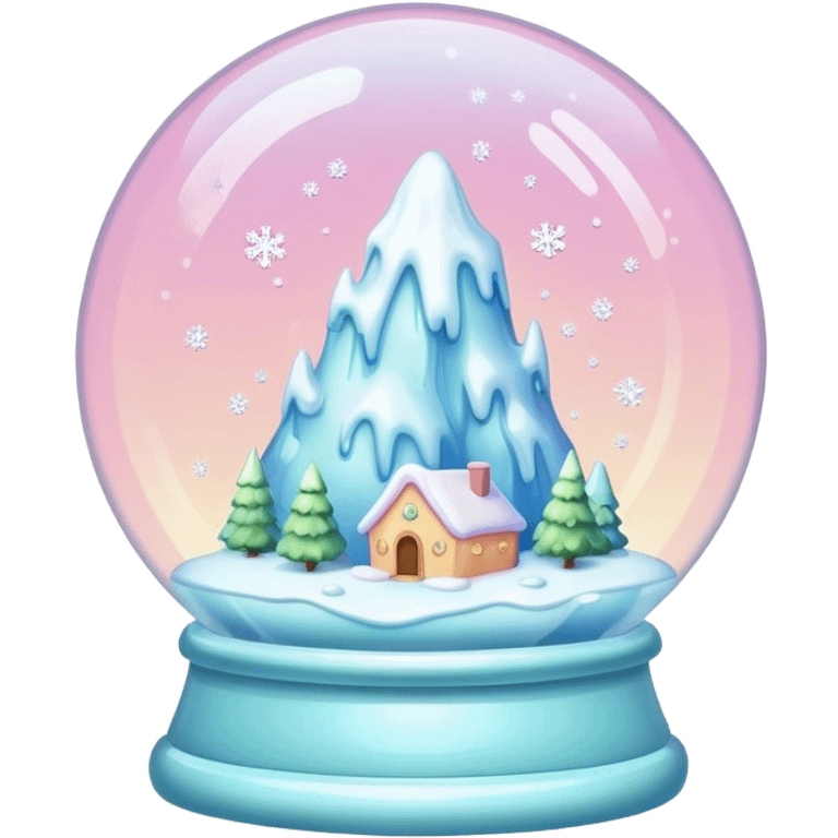 Pastel meltes snow globe emoji