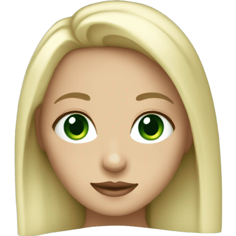 blonde girl blue eyes, green skin emoji