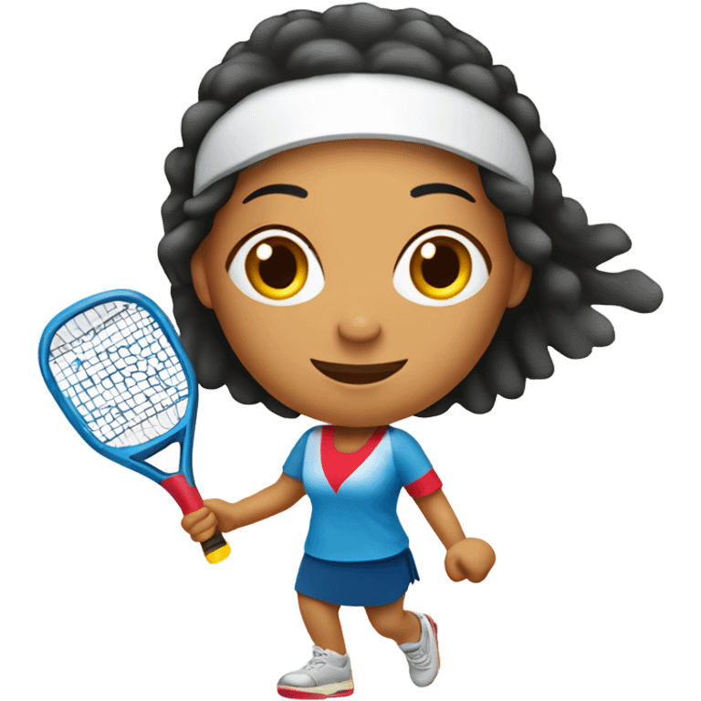 Attractive Peruvian woman playing pickleball emoji