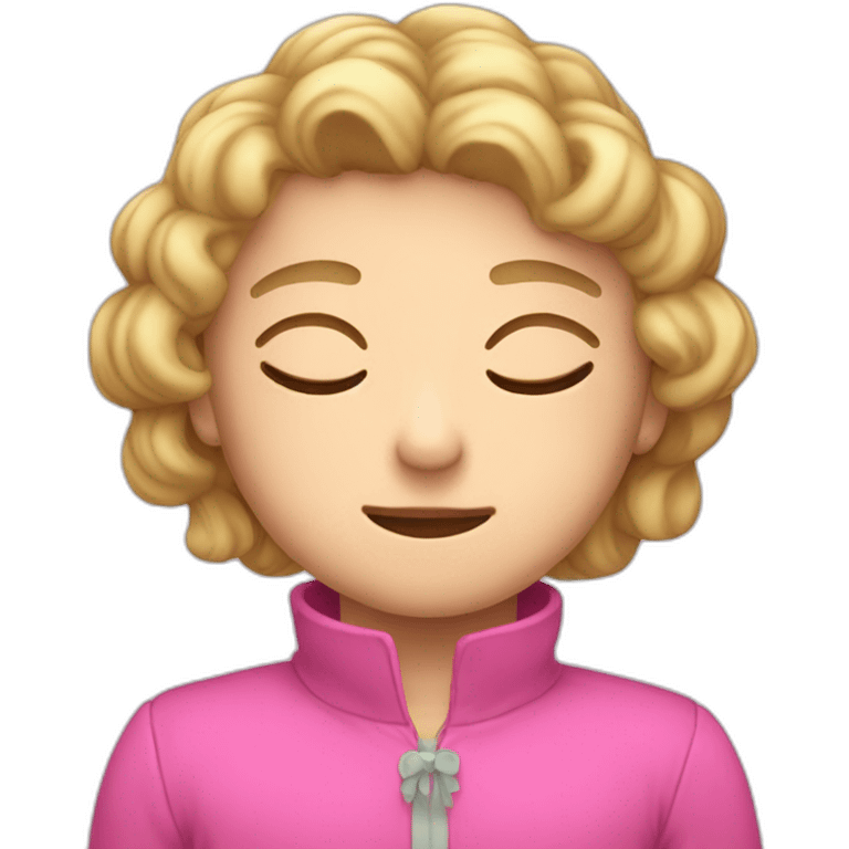 giorno giovanna with a pink top sleeping emoji