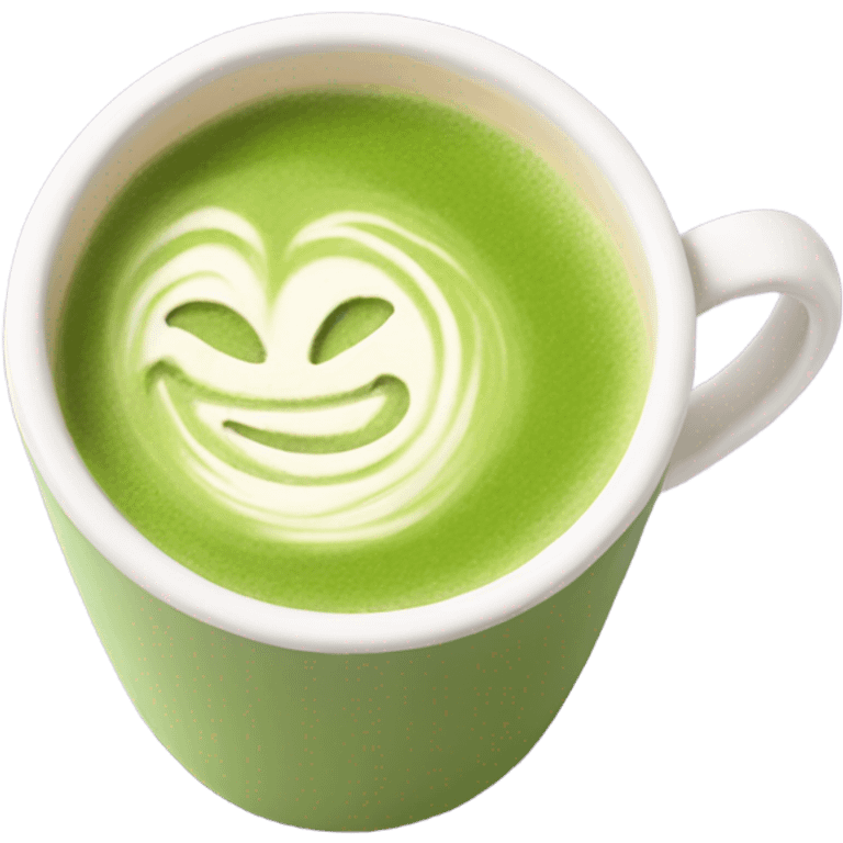 Realistic Matcha latte in pastel mug emoji