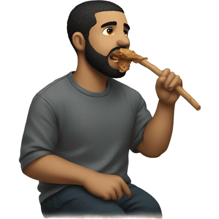 Drake eating a stick emoji