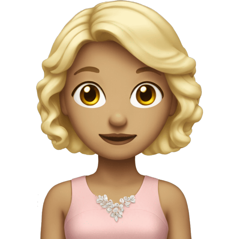 blonde girl in a dress emoji