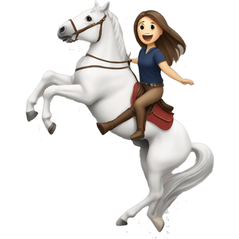 a girl falling from the horse emoji