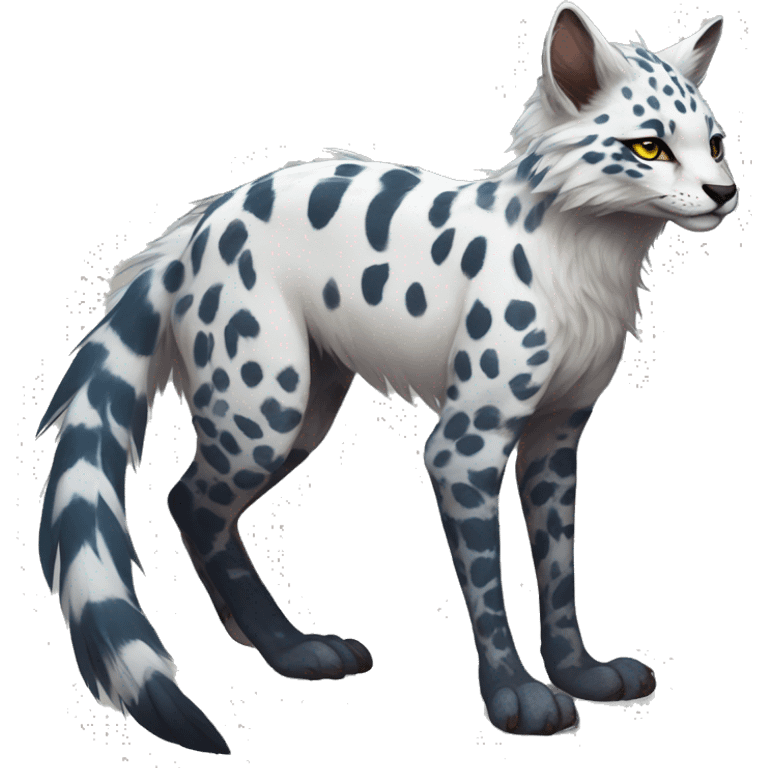 Modern Feral Rare Fantasy Vernid-Trico-species by LiLaiRa, random markings, full body emoji