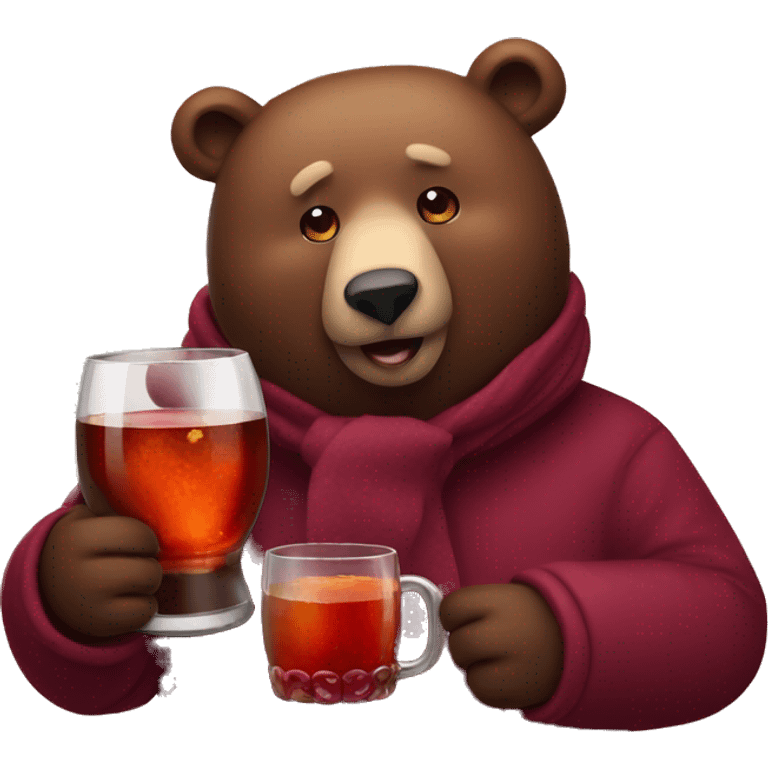 Bear with mulled wine  emoji