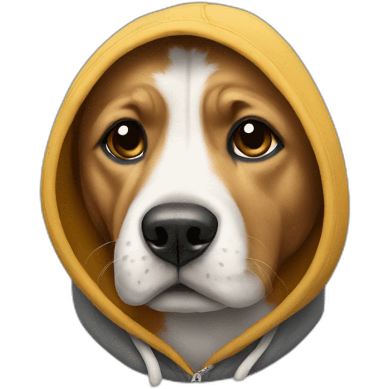 Dog wearing a hoodie  emoji