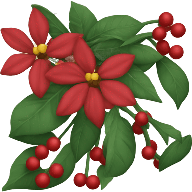 Flores rojas de Nochebuena emoji