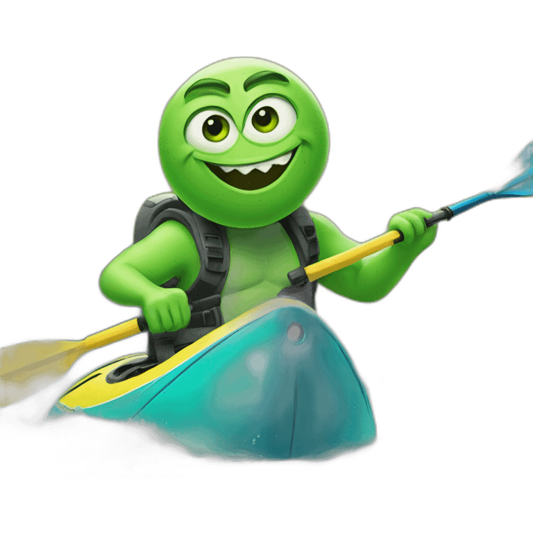 Mike Wazowski on kayaking emoji