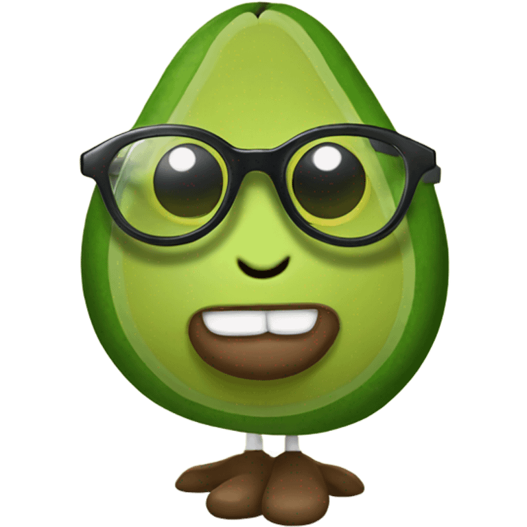 avocado with glasses emoji