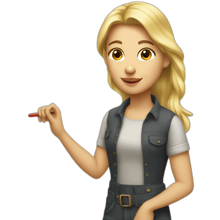 Blonde artist painter emoji