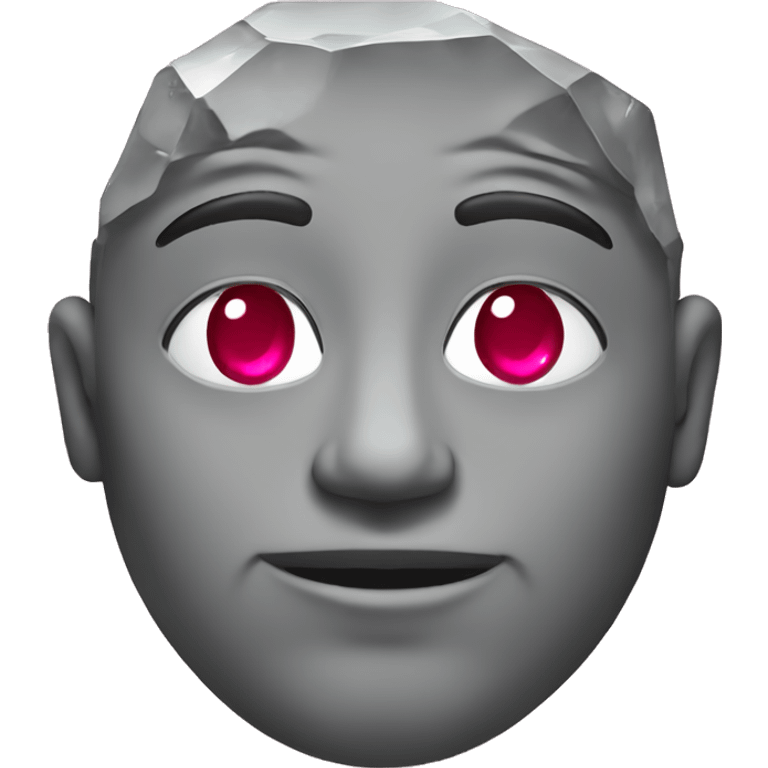 stone face empji with ruby diamond emoji