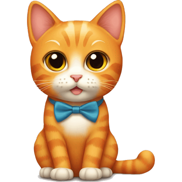 A cute orange cat with a bowtie emoji