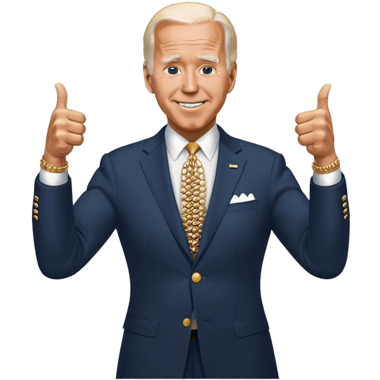 double thumbs up gangster dripped out joe biden  emoji