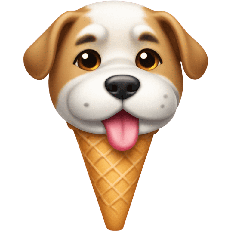 Un perro rubio con un helado emoji