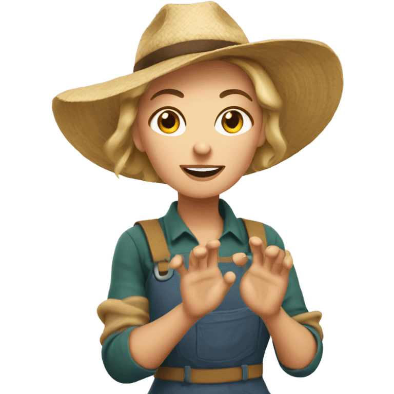 White Woman farmer tipping hand sassy emoji