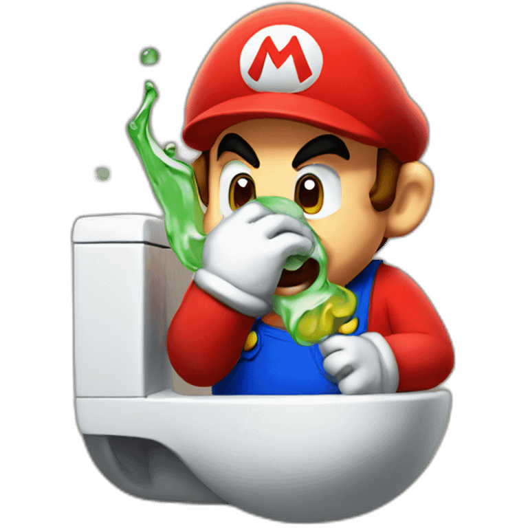 Mario puking emoji