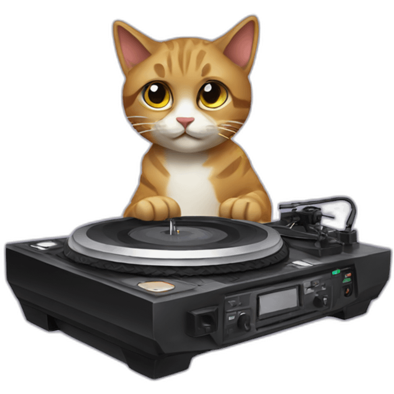 DJ cat with turntable emoji