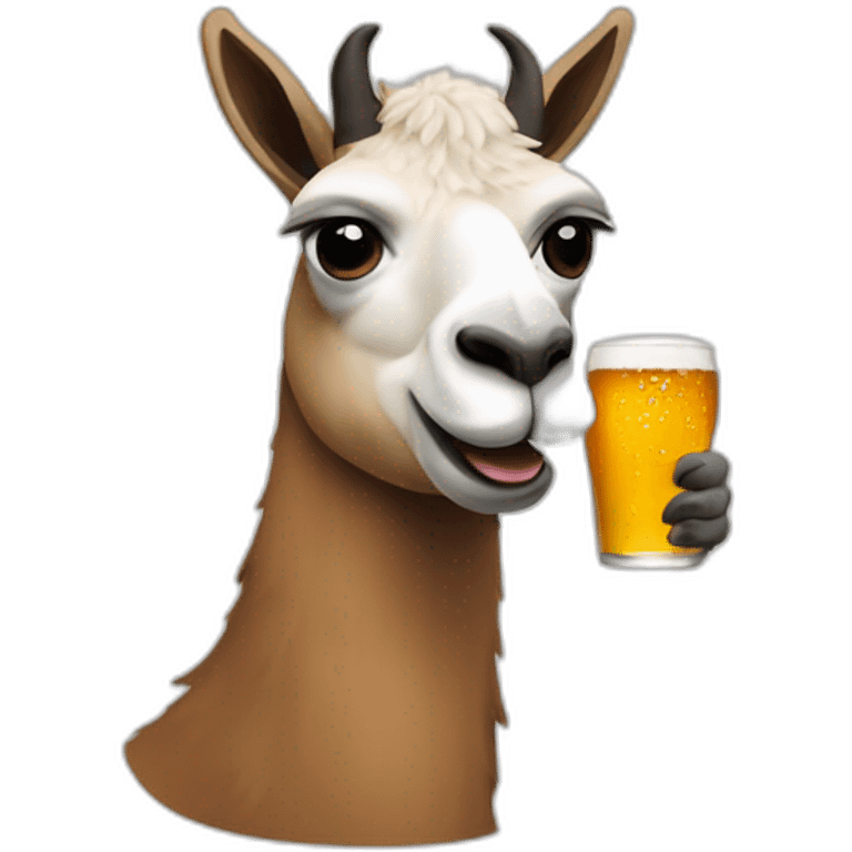 Lama drinks beer emoji