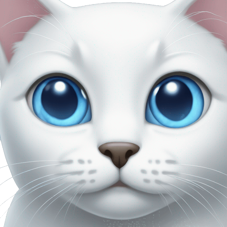 White cat with blue eyes emoji