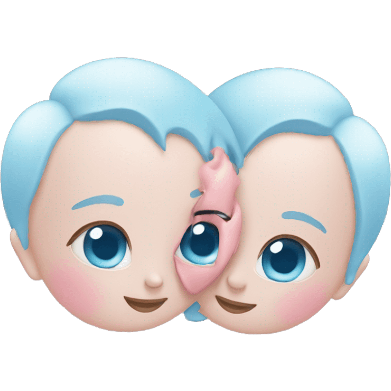 Baby pink and baby blue hearts together  emoji