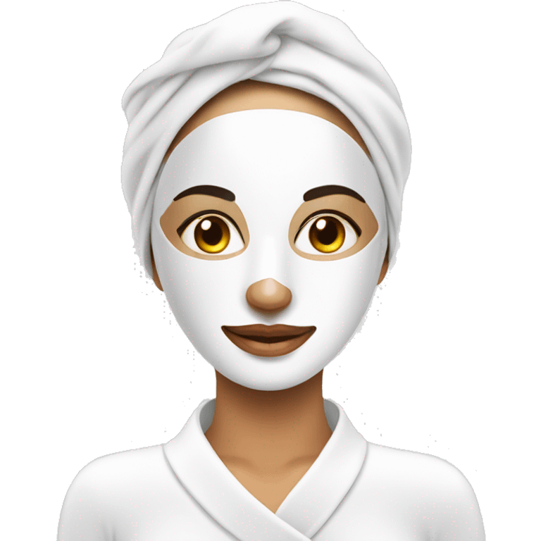 Lady with face mask spa beauty full face relaxing emoji