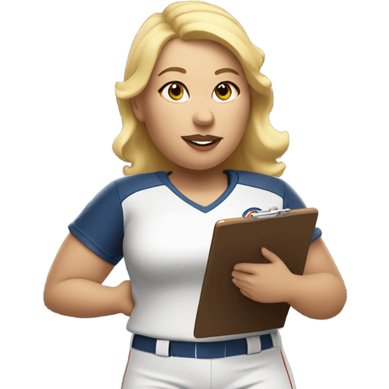 fat blonde softball coach emoji