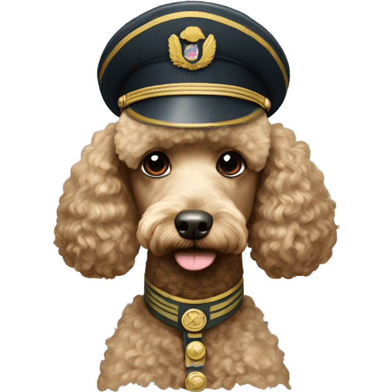 Poodle wearing a military uniform  emoji