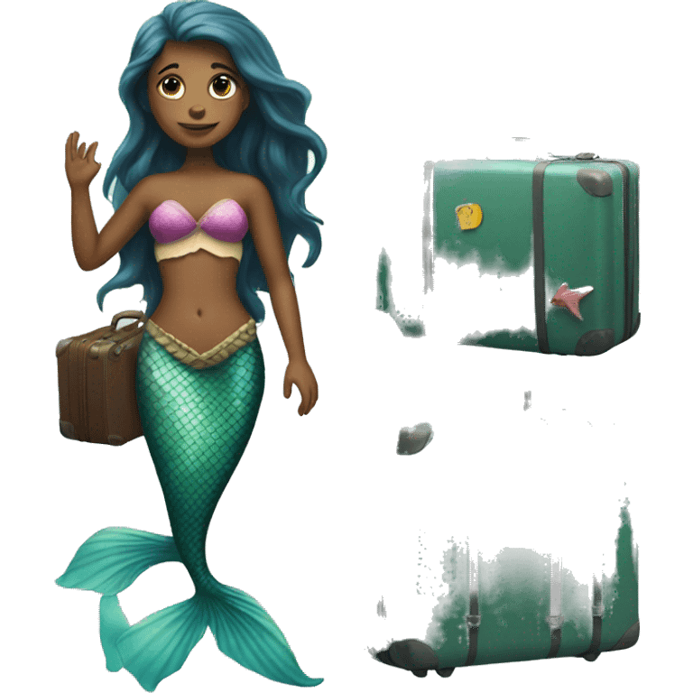 Mermaid with suitcase emoji