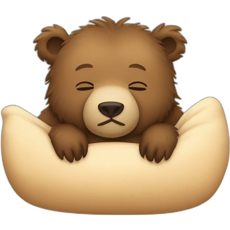 Baby grizzly bear sleeping  emoji