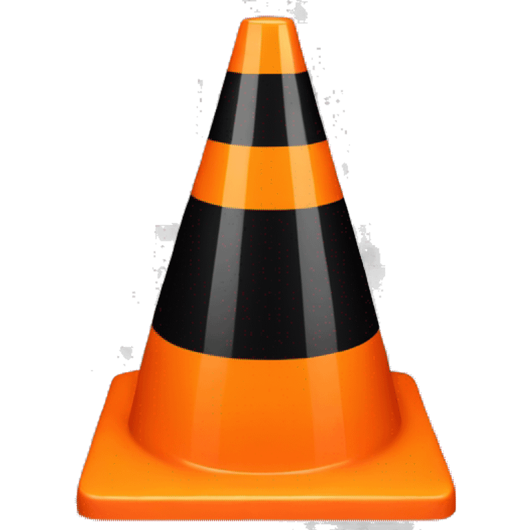 a singular transparent backround black traffic cone emoji