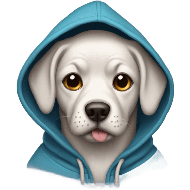 Dog wearing a hoodie emoji