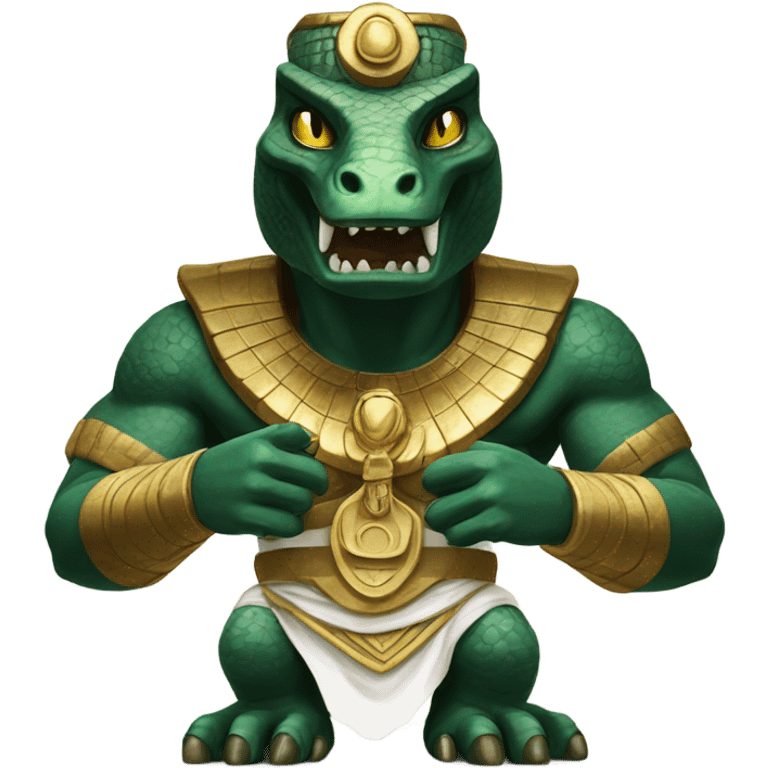 the egyptian god sobek in a badass style emoji