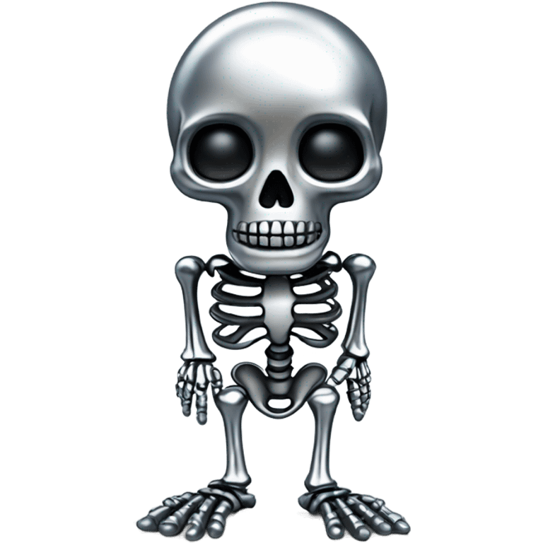 Skeleton made out of chrome emoji