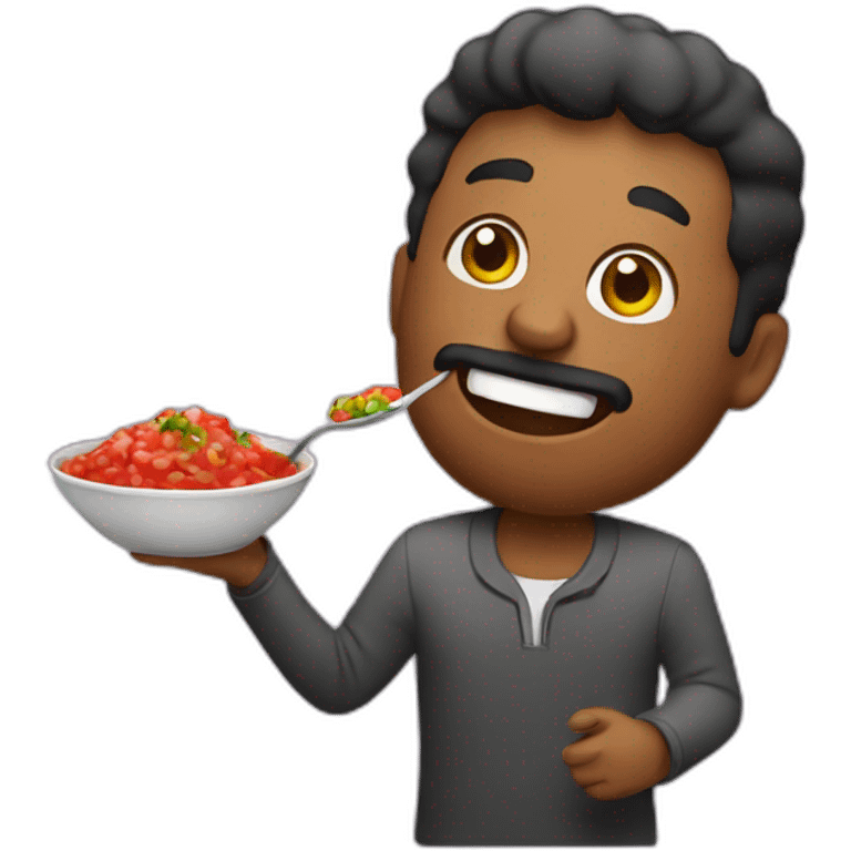 man eating salsa emoji