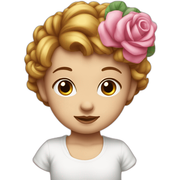 Bébé blanc avec un noeud rose emoji