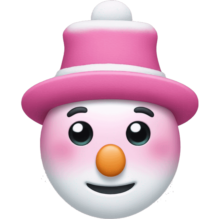 Pink snowman emoji