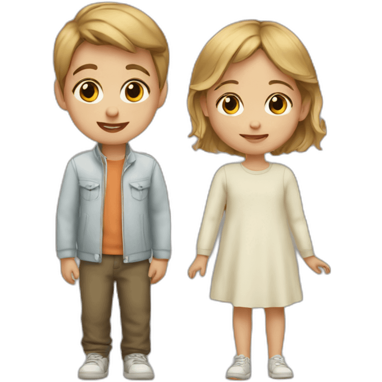 Toddler brother and sister emoji