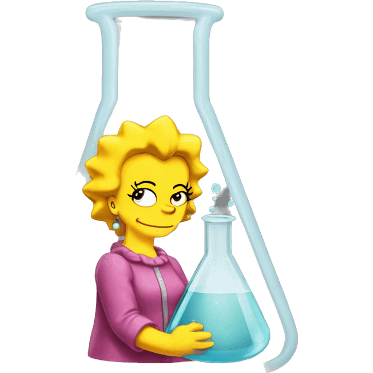 lisa simpson with an erlenmeyer flask emoji