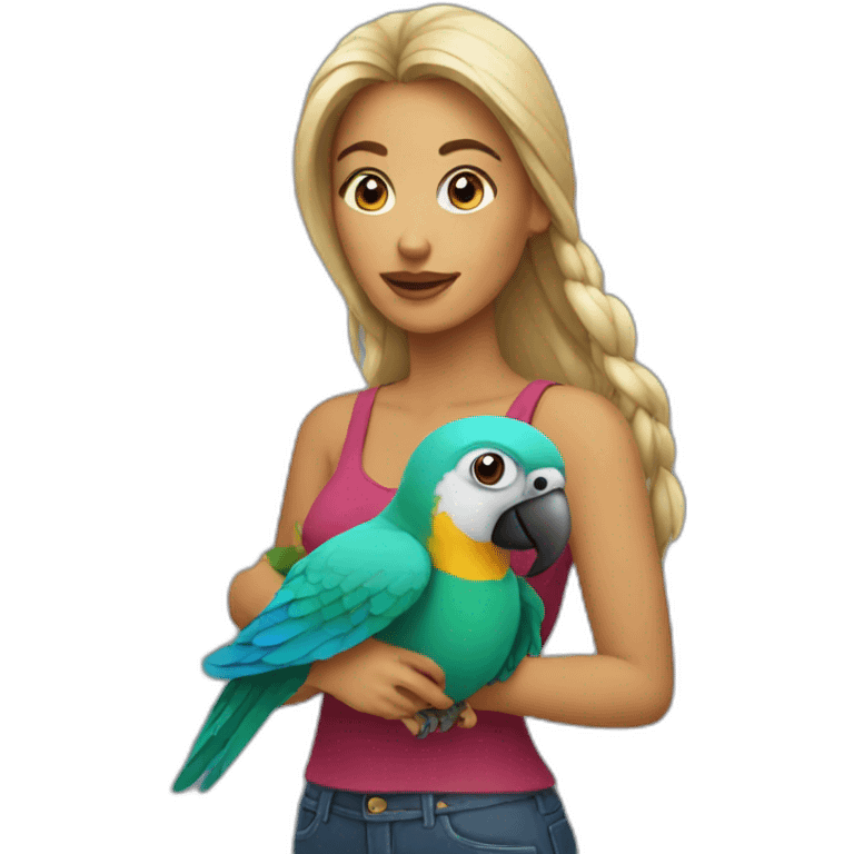 Woman with parrot emoji