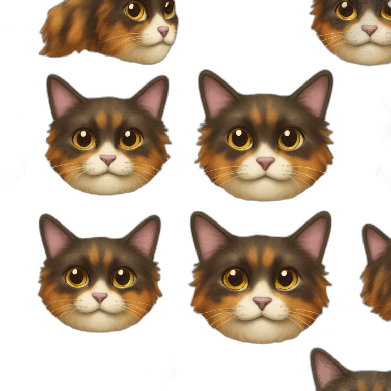 long hair tortoiseshell cat emoji